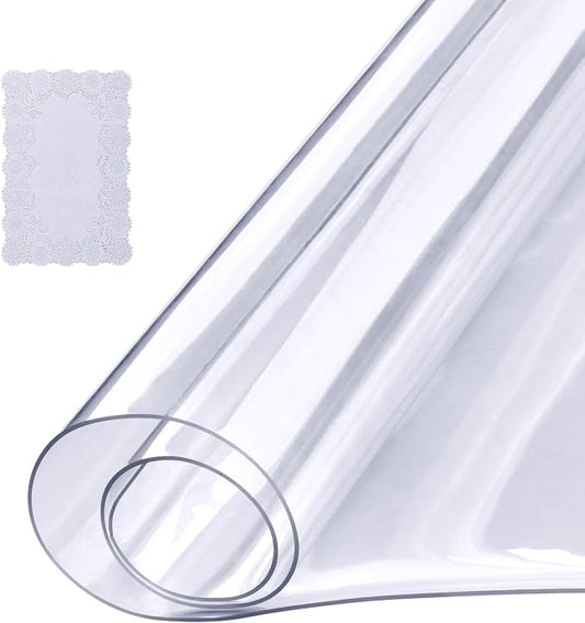 VEVOR Clear Table Cover Protector, 1.5 mm Thick Clear PVC Cover, Waterproof by VEVOR