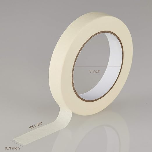 Lichamp Masking Tape 10 Pack General Purpose Beige White Color, 0.75 inch x 55 - Image 4