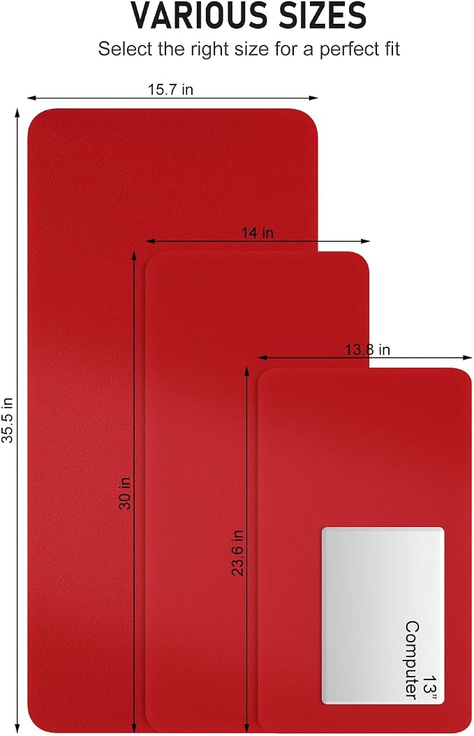 Desk Pad, 23.6" x 13.8" PU Leather Non-Slip Desk Mat Large Mouse Pad - Image 6