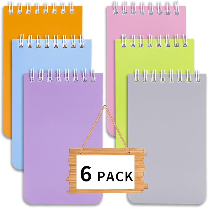 QiCheng 6pacs Pocket Notebook Mini Notepad Small Spiral Notebooks 3X5Inch | - Image 7