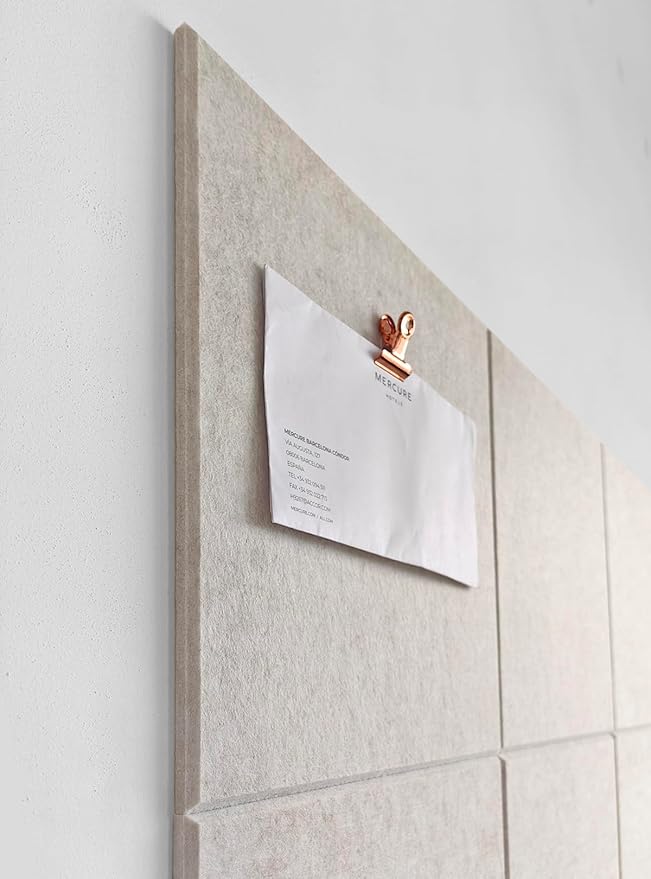 Large Cork Board Alternative - 12-Pack Felt Wall Tiles with Safe Removable Adhesive Tabs, Cork Wall Tiles Bulletin Board Home Office Essentials - Ivory-DeskLoop Office