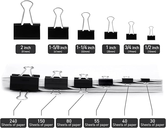 Extra Large Binder Clips 2 Inch, Standard 51mm, Fold Clamp, Extra Large Size - Image 3