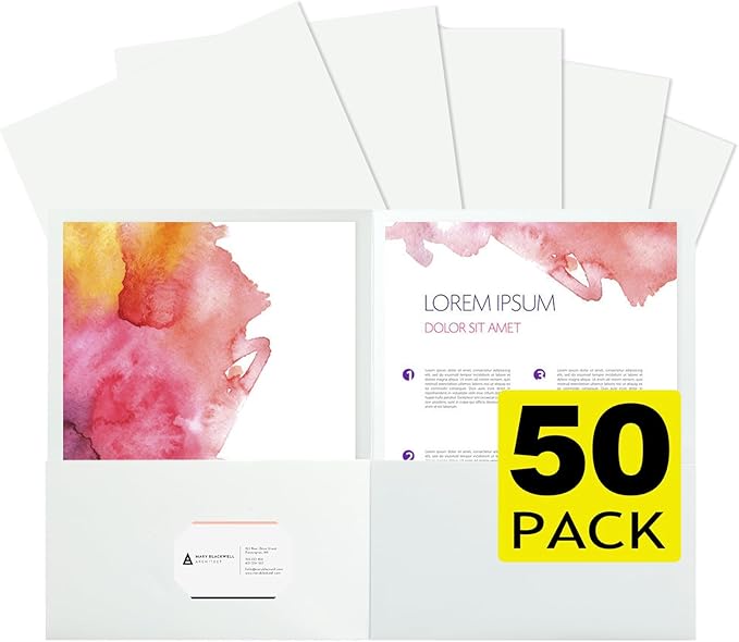 pmybupo 50Pcs White Folders by pmybupo