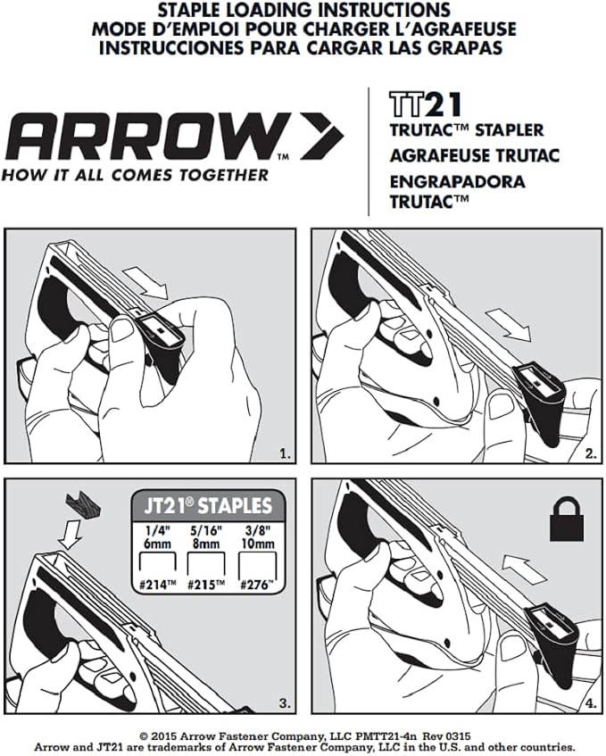 Arrow TT21 TruTac Forward Action Staple Gun, Manual Push Stapler - Image 5
