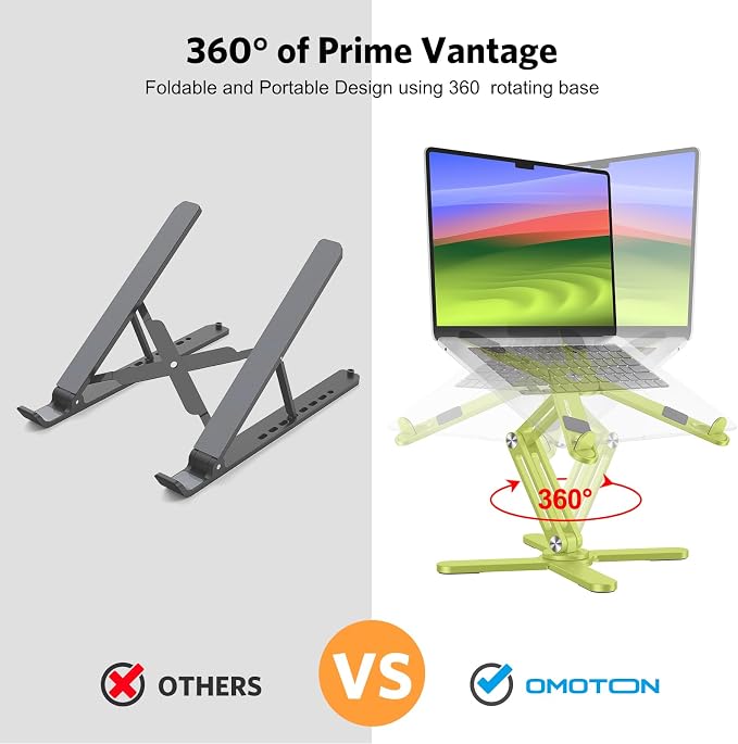 OMOTON 360° Rotating Laptop Stand Riser - Image 2