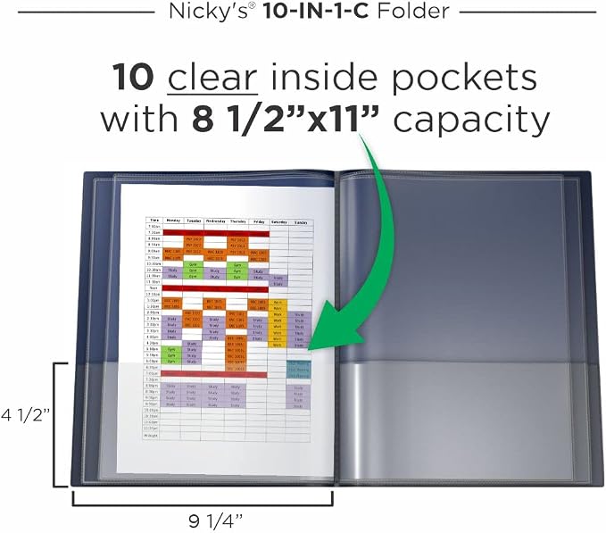 Nicky's® Multi Pocket Organizer, 10 or 14 Page Folder, Waterproof, Patented - Image 4