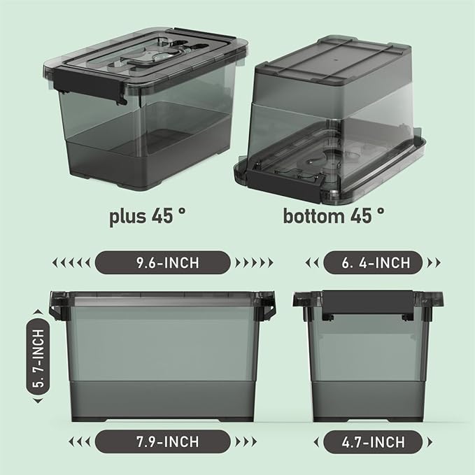6 Pack Clear Black Plastic Storage Bins - Image 2