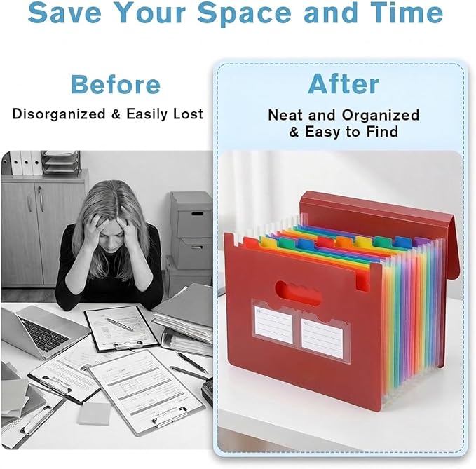 Accordion File Organizer, 13 Pockets Expanding File Folder - Image 6