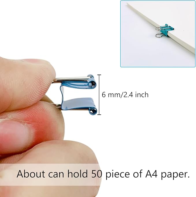 Ykimok 240-Pack Mini Binder Clips in 4 Colors, 15mm/0.6-Inch Small Paper Clips - Image 2