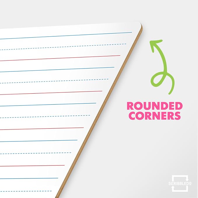 Scribbledo 10 Pack Small Lined Dry Erase Boards, 9x12 Double Sided | Easy to - Image 5