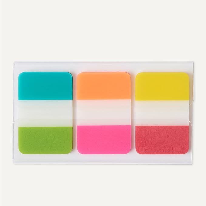 Amazon Basics Rectangular Tabs, 1 inch in Wide, 480 Pieces, Assorted Colors, 8 Dispensers/Pack-DeskLoop Office