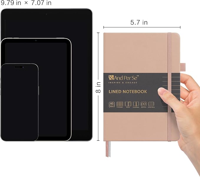 &And Per Se Lined Journal Notebook, 160 Pages, A5 5.7 x 8 inches College Ruled - Image 2