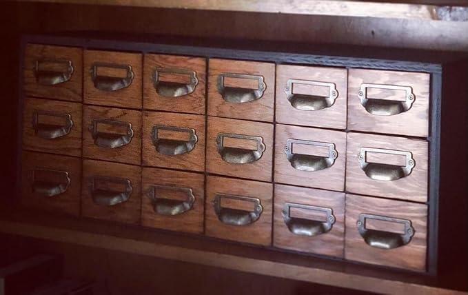 WEICHUAN 16-Pack Zinc Alloy Antique Bronze Label Frame Drawer Pulls -Vintage - Image 5