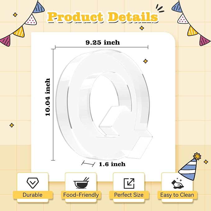 Ledido 10’’ Acrylic Letter Charcuterie Board Box, Reusable Fillable Serving Tray - Image 2
