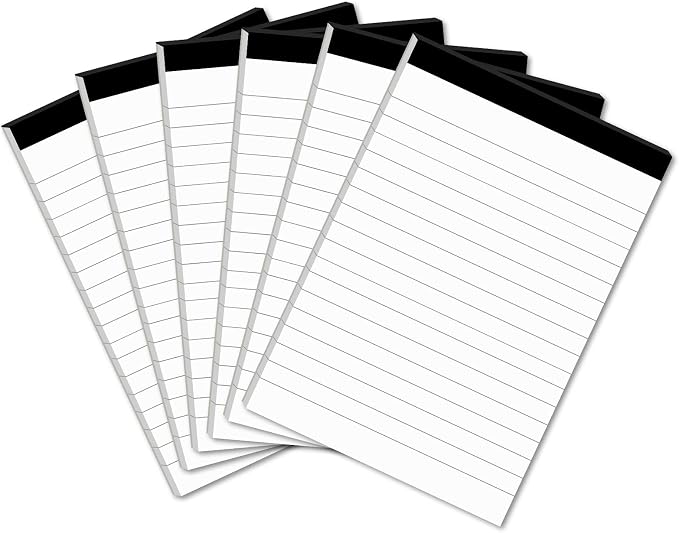 6 Pcs Perforated Note Pads College Ruled by MuiAng