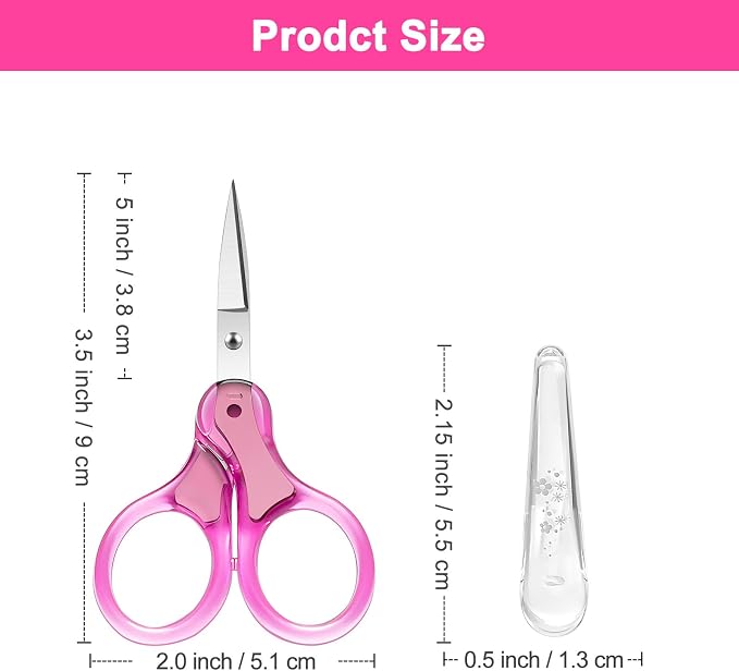 Zicolu 3.5" Small Craft Scissors all Purpose, Straight and Curved Fine Tips - Image 3