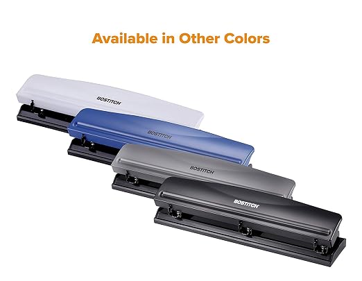 Bostitch Office 3 Hole Punch, Durable Metal, Rubber Base, 12 Sheets - Image 9