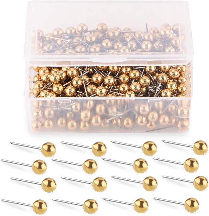 Push Pins Map Tacks 1/8-Inch Retro Metallic Color Beads Head Marking Push Pins by Yalis