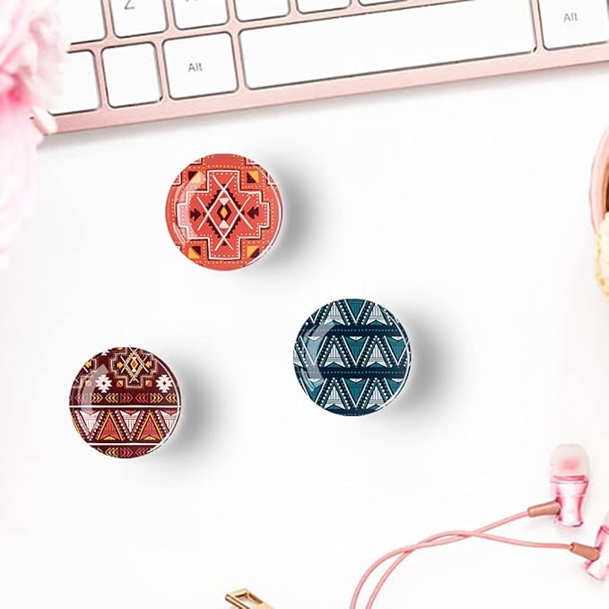 12Pcs Glass Strong Magnetic Refrigerator Magnet Fridge Sticker,Bohemia Crystal Fridge Magnets Decoration for Crafts,Strong Fridge Magnets for Kitchen, School,Office Whiteboard-DeskLoop Office