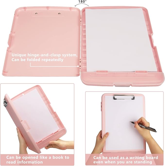 SFLHHDM Plastic Clipboard with Storage, High Capacity Clip Boards 8.5x11 with - Image 6