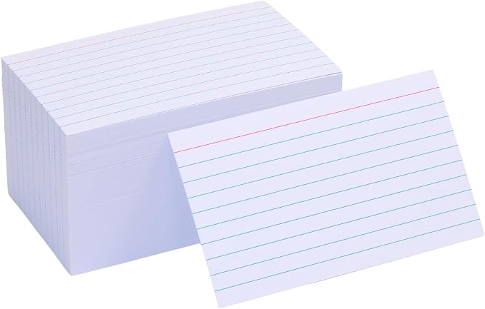 Extra Heavyweight 3x5 Inch Ruled Index Cards, Made of 92lb Weight Thick Paper by Apprabbr