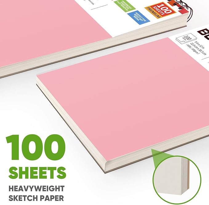 Soucolor Art Supplies Sketching Kit with 100 Sheets 3-Color Sketch Book, Teen Girl Gifts, Arts and Crafts for Kids Ages 8-12, School Supplies Gifts for Artists Adults Teens Girls Boys Kids-DeskLoop Office