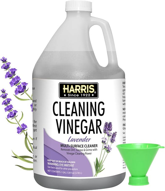 HARRIS Cleaning Vinegar All Purpose Household Surface Cleaner, 128oz (Lavender) with Easy Fill Funnel-DeskLoop Office