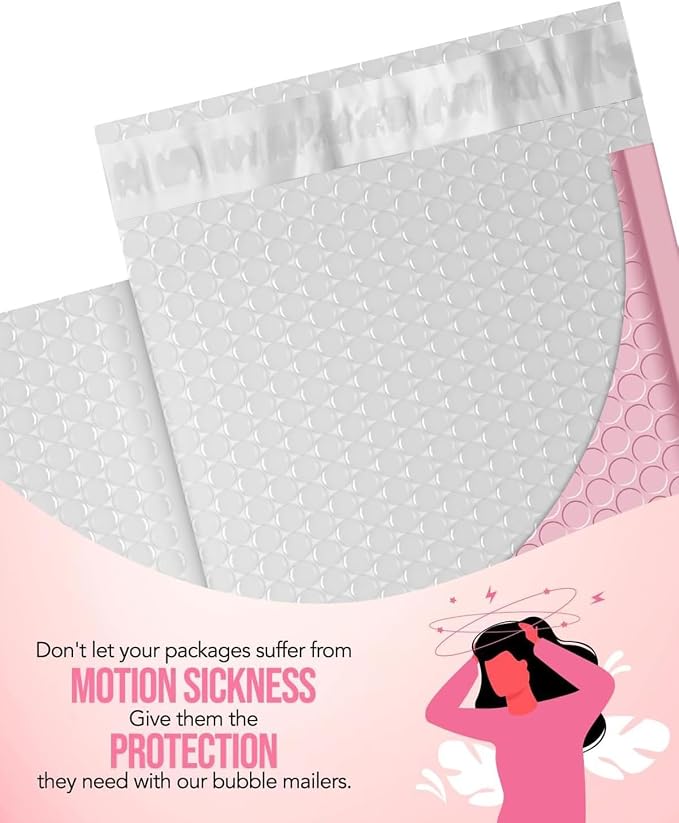 GSSUSA Light Pink Bubble Mailers 6X10 Inches 500 Pack, Padded Poly Bubble Mailer - Image 4