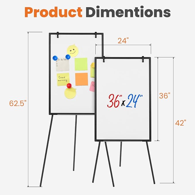 OLIXIS 36" x 24" Magnetic White Board - Image 2