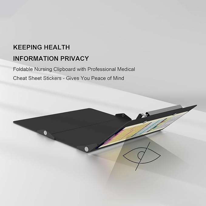 Nursing Clipboard Foldable Pocket Size-Nursing Edition Cheat Sheets Aluminum 3 - Image 6