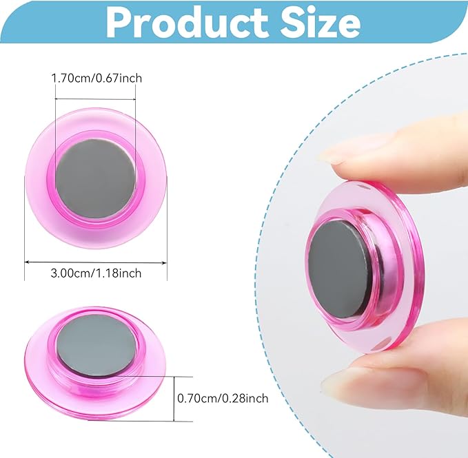 ZDZBLX Fridge Magnets, 28 Pack Magnet Strong Magnets Refrigerator Magnets Small Magnets for Whiteboard, Heavy Duty Magnets Mini Magnets Cute Round Magnets for Fridge, Locker, Classroom, Office (Pink)-DeskLoop Office