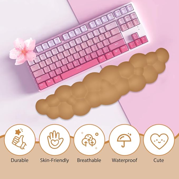 JIKIOU Upgrade Leather Cloud Keyboard Wrist Rest, Cloud Wrist Rest - Image 7