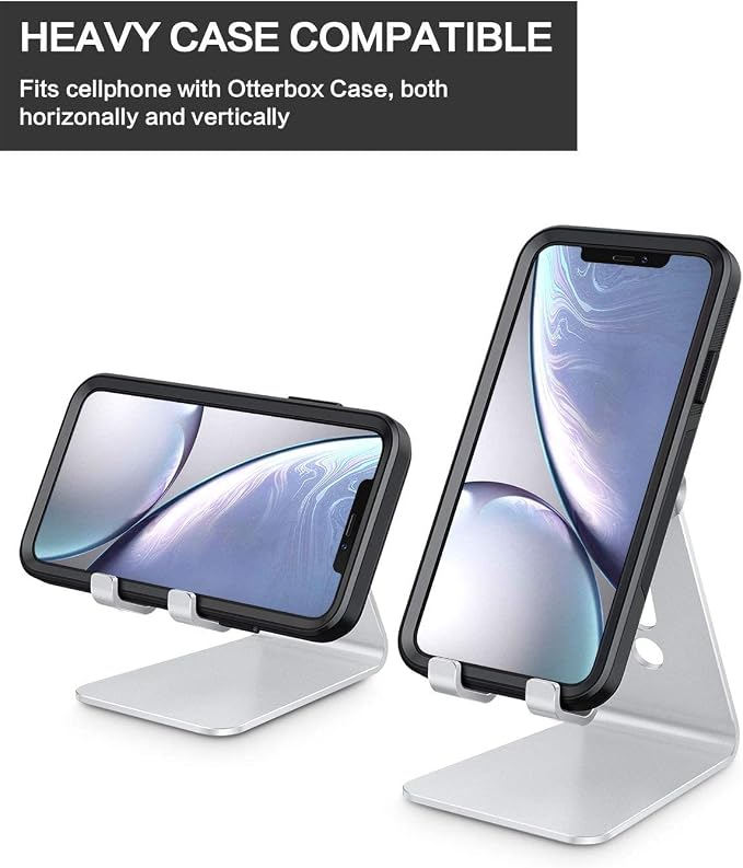 Adjustable Cell Phone Stand, OMOTON Aluminum Desktop Cellphone Stand - Image 7