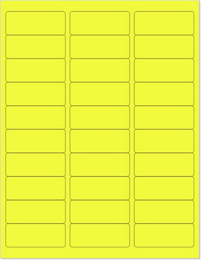 8-1/2 x 11" Neon Color High Light Fluorescent Labels by NextDayLabels