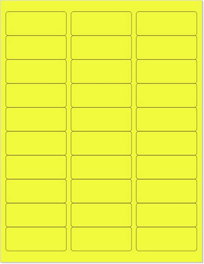 NextDayLabels 8-1/2 x 11" Neon Color High Light Fluorescent Labels by NextDayLabels