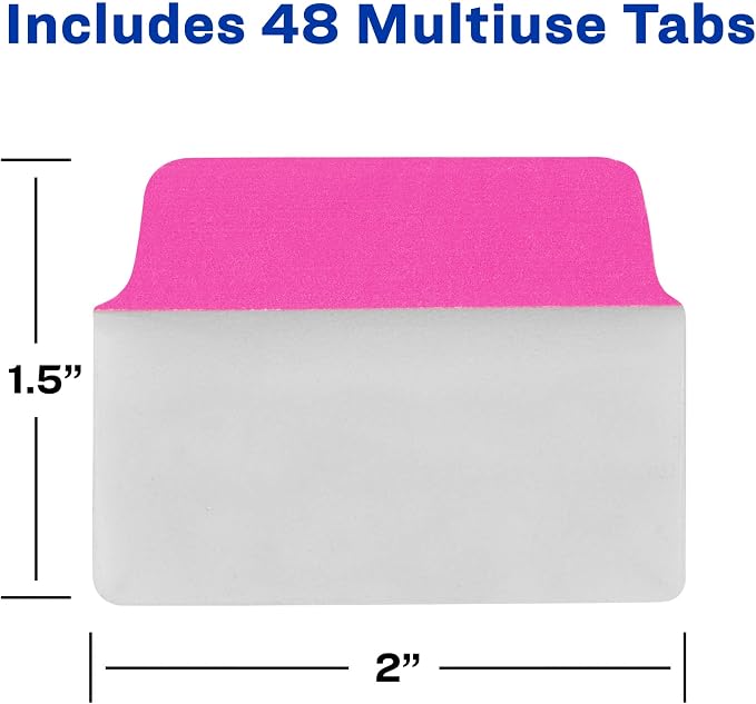 Avery Multiuse Ultra Tabs, 2-Side Writable, Neon Pink/Green/Orange, 48 - Image 7