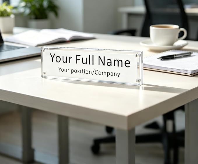 IEEK Acrylic Desk Name Plate, DIY Personalized Name, 2.5x10 Inch - Image 7