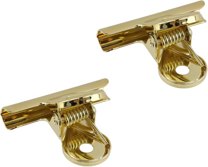 Xiaoyztan Mini Clips, 40mm Wide Gold Bulldog Clips Paper Clip Binder Bull Clip - Image 3