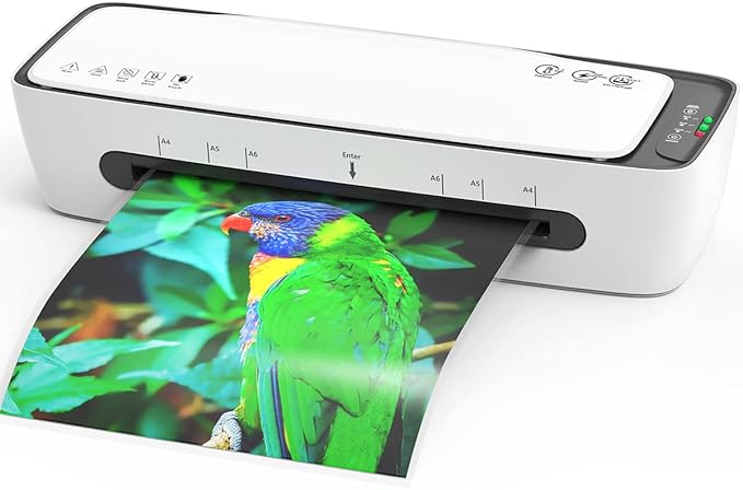 Laminator Machine with Laminating Sheets A4 Portable Thermal Lamination 9-Inch Laminate for Personal Office School Home Use, 6 in 1 Laminater Quick Warm Up Never Jam-DeskLoop Office
