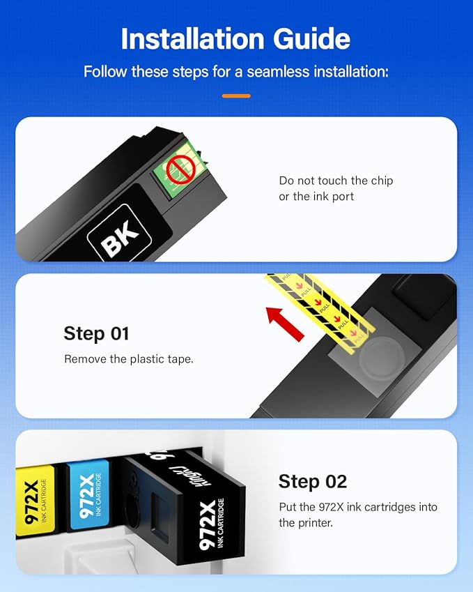 972X Ink Cartridges High Yield 4-Pack with chip Compatible Replacement for HP 972X 972A 972 use with HP Pagewide Pro 477dw 577dw 477dn 452dn 452dw 552dw 577z P55250dw Printer Black Cyan Magenta Yellow-DeskLoop Office