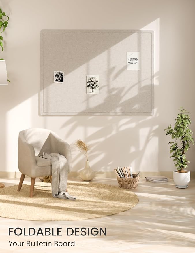 Fluxynara Large Bulletin Board, 47.2" x 35.4" Cork Board Alternative - Image 6