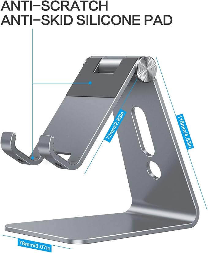 OMOTON Adjustable Cell Phone Stand, C2 Aluminum Desktop Phone Holder Dock - Image 4