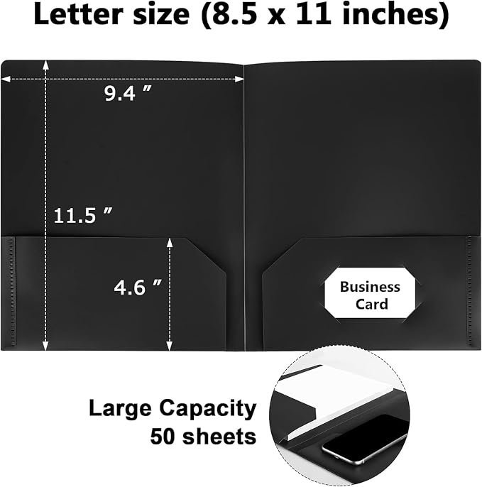 HABGP12 Pack Black File Folders - Image 2