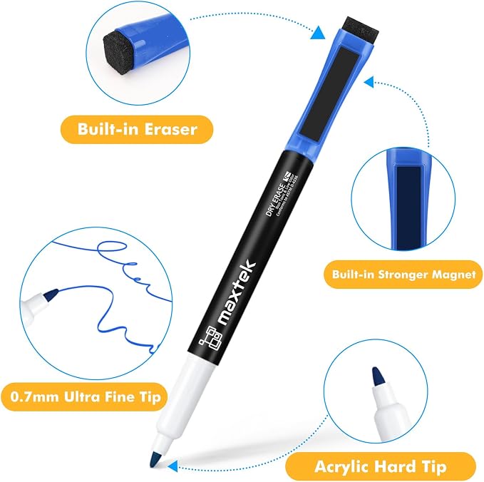 maxtek Dry Erase Markers Ultra Fine Tip Magnetic Black - Image 6