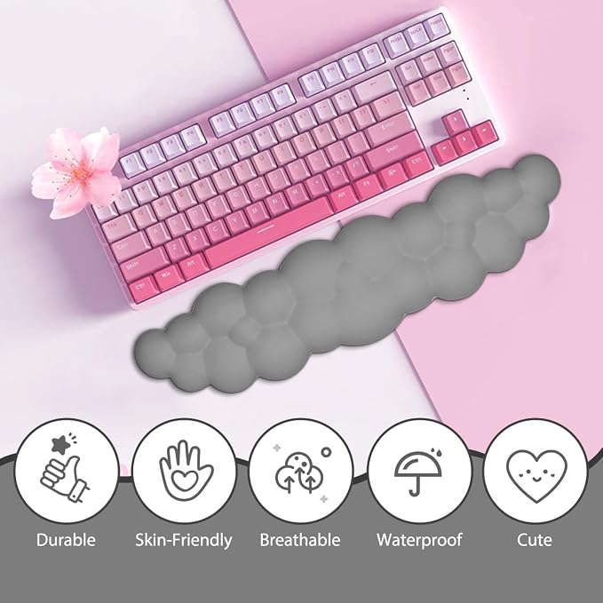 JIKIOU Upgrade Leather Cloud Keyboard Wrist Rest, Cloud Wrist Rest - Image 6