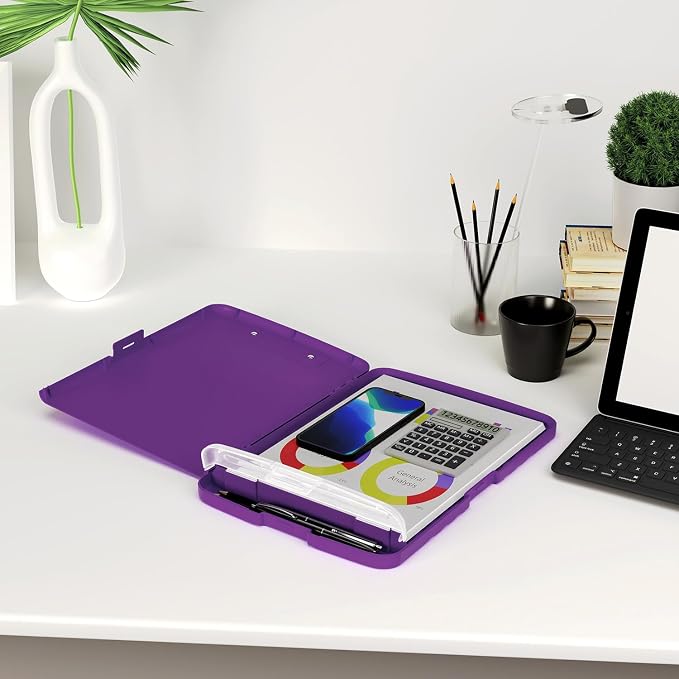 Piasoenc Clipboard with Storage, 8.5 x 11 Organization Box with Pen Holder and - Image 7