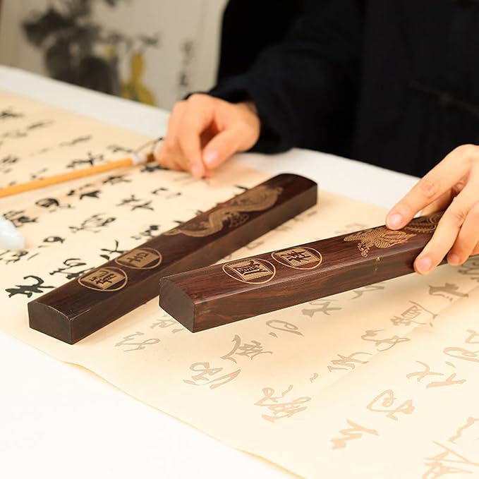 Wooden Chinese Calligraphy Paperweight - Image 4