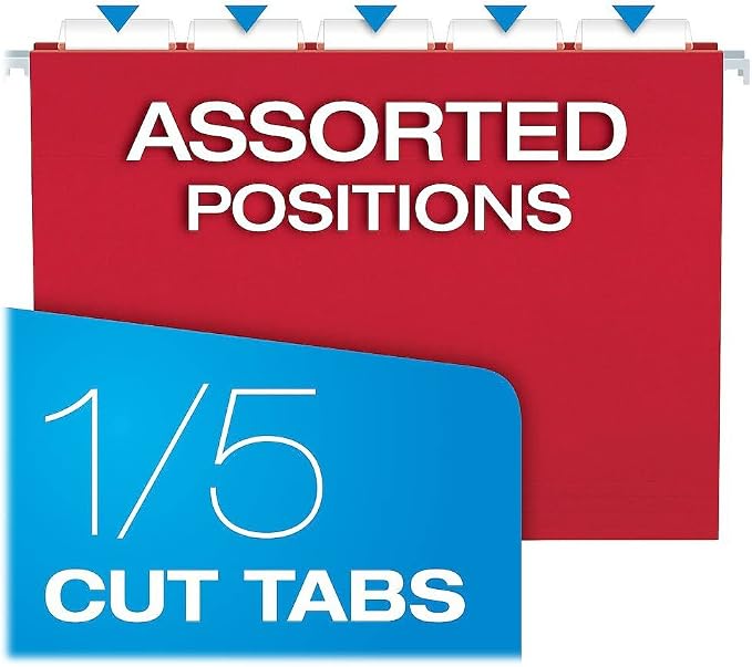 Pendaflex Hanging File Folders, Letter Size, 1/5-Cut Adjustable Tabs, 25 Per Box - Image 3