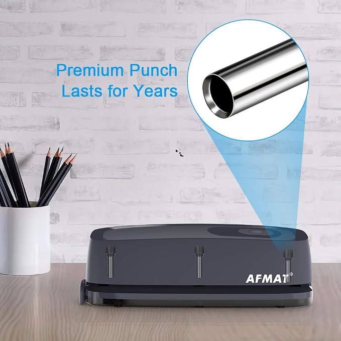 AFMAT Electric 3 Hole Punch, 20-Sheet 3 Hole Puncher - Image 4