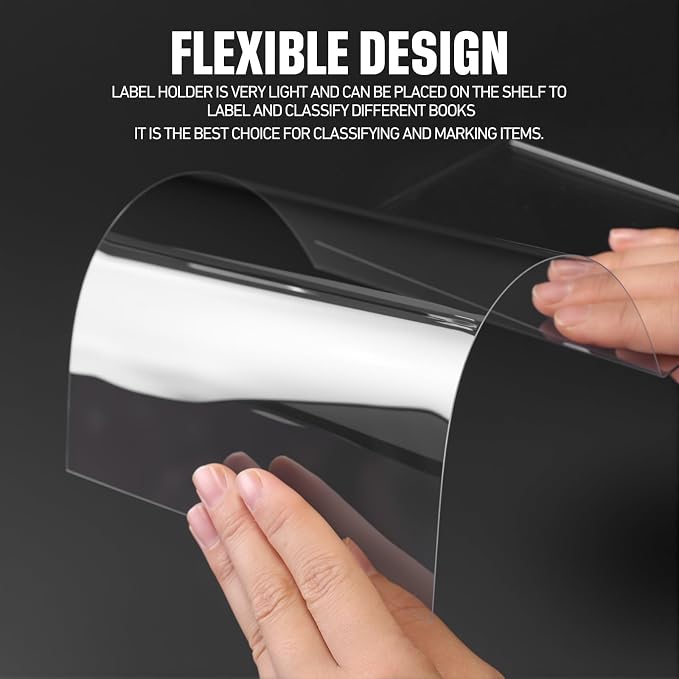 Containlol 15 Pieces Moveable Shelf Label Holders Clear Shelves Tags Moveable - Image 3